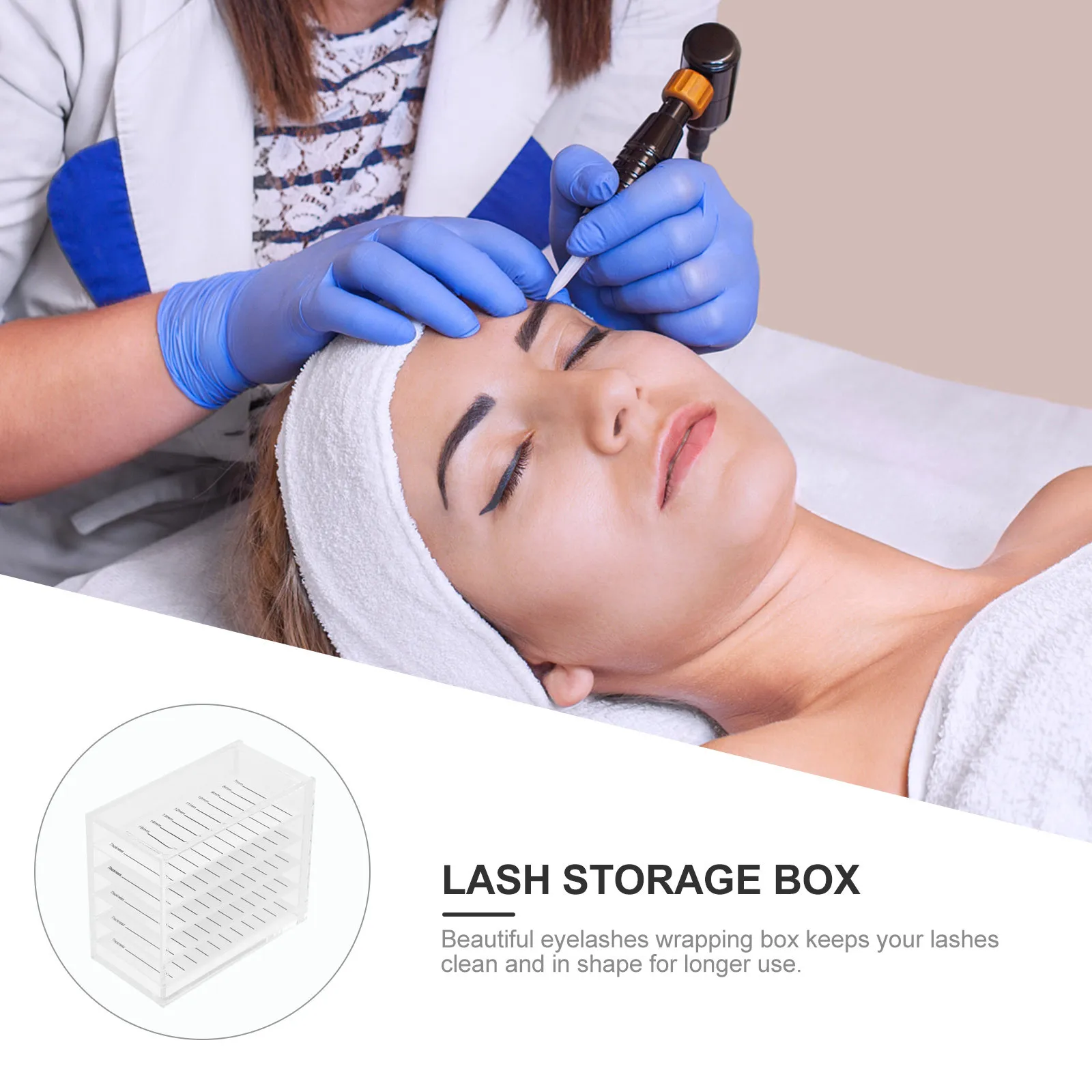 กล่องใส่ขนตาปลอมแบบพกพา สำหรับจัดเก็บขนตาปลอมอย่างปลอดภัย กล่องใสขนตาแบบโปร่งใสที่มั่นคง