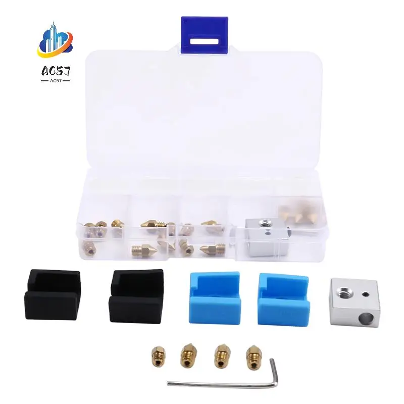 

AC57-3D Комплект обновления принтера Сопла, нагревательный блок, силиконовая втулка Полный набор аксессуаров