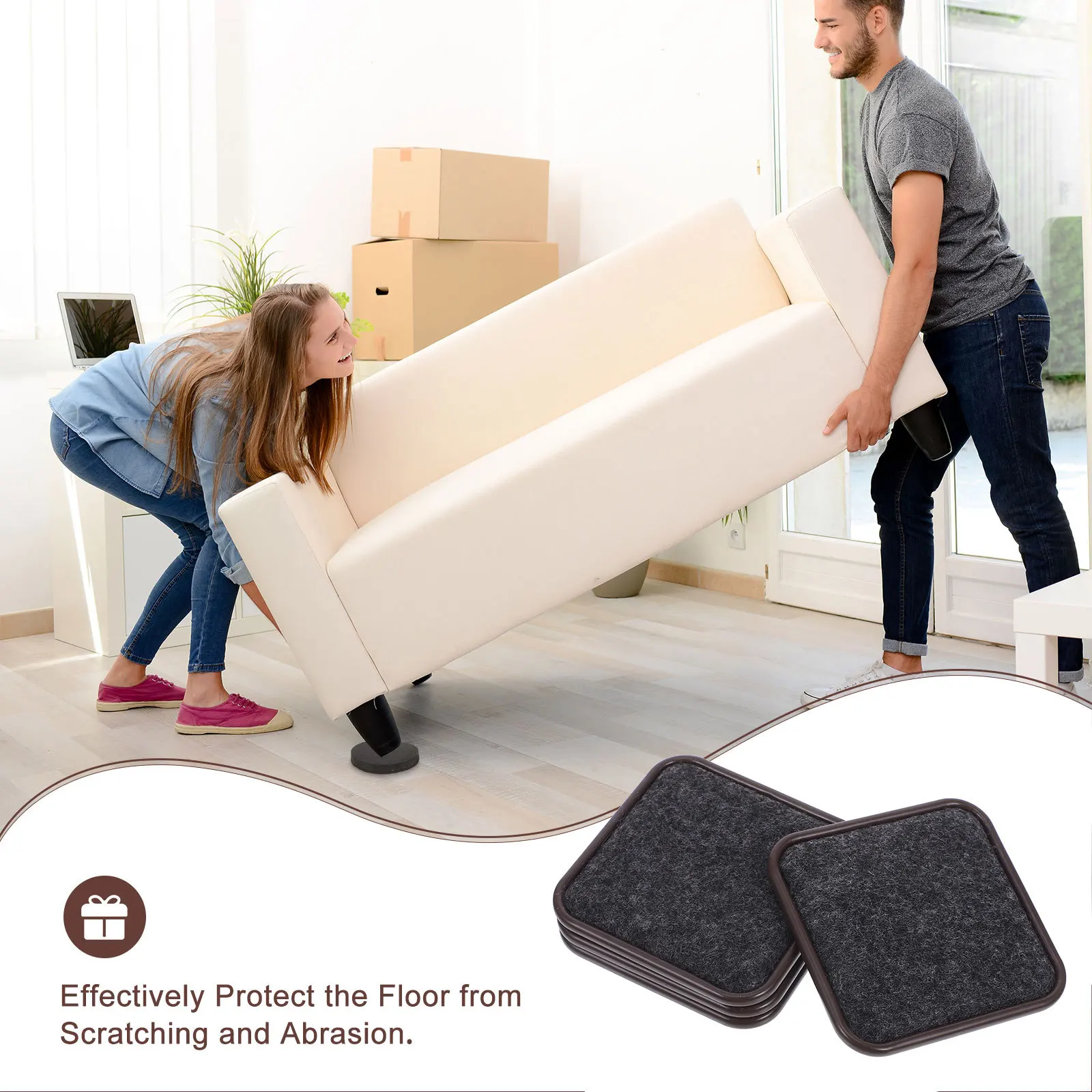 

4pcs Anti-Slip Furniture Coasters Floor Protectors For Chairs Stools Tables Hardwood Floors Chair Wheel Stoppers Home