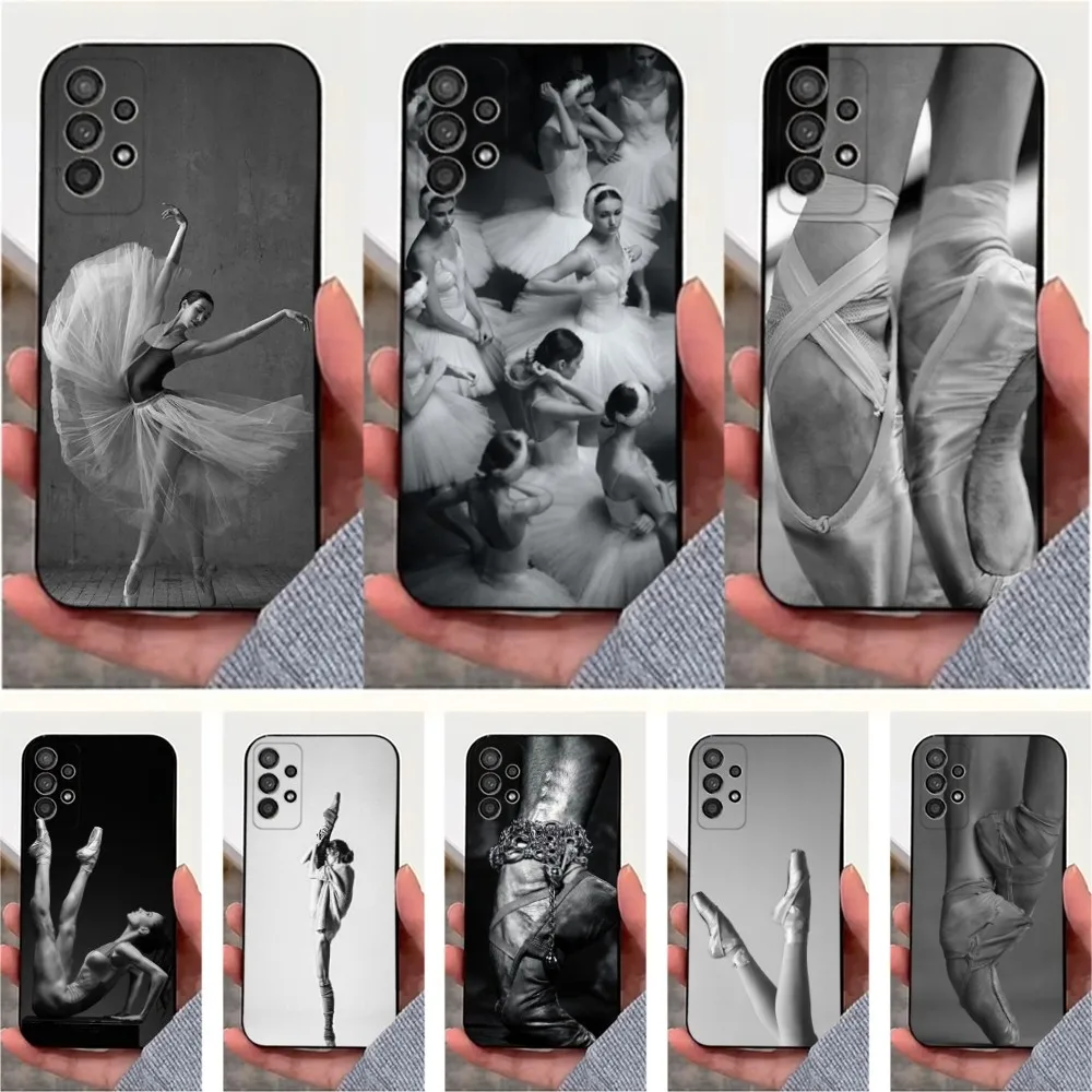 Dancing Ballerina Phone Case For Samsung S25,S24,S23,S22,S20,S21,S10,Ultra,Plus,Lite,FE,Soft Silicone Black Cover