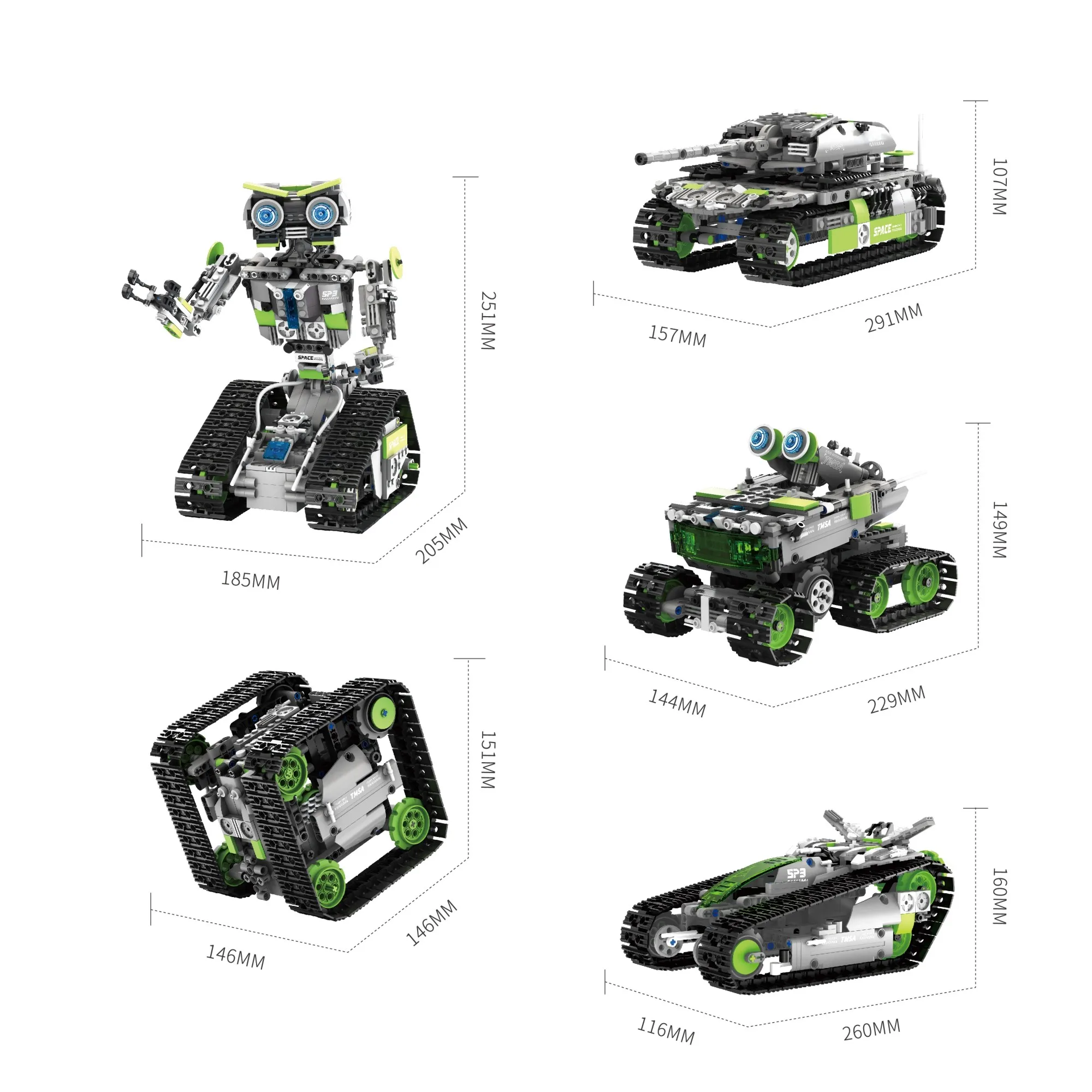 

Конструктор-робот 5-в-1 с дистанционным управлением, кодированием и передачей движения, модель MOC Technic, развивающая игрушка для сборки, креативный подарок для детей и мальчиков
