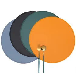 1/6/10PCS Black Round Kitchen Table Mats Non-Slip Waterproof Washable Outdoor Placemats Durable Plate Mats for Table Decorations