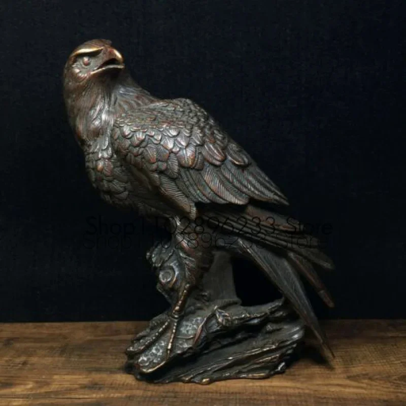 

8.5" Old Chinese bronze handcarved eagle Incense burner Statue