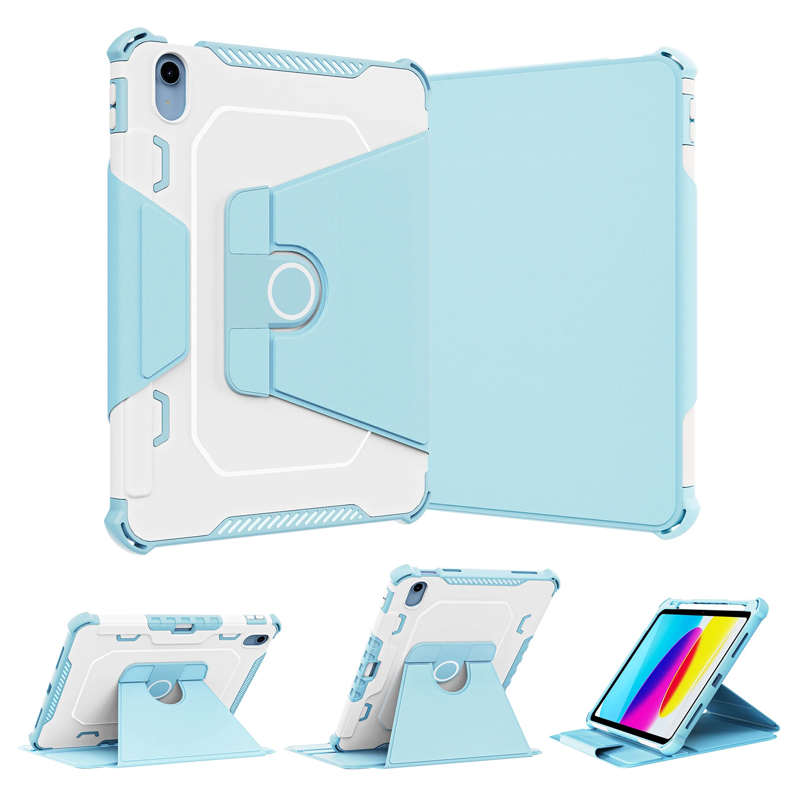 Rotating Case for iPad 10th Generation 10.9-Inch 2022 with Pencil Holder - 360 Degree Rotate Stand Protective Case for iPad 10.2