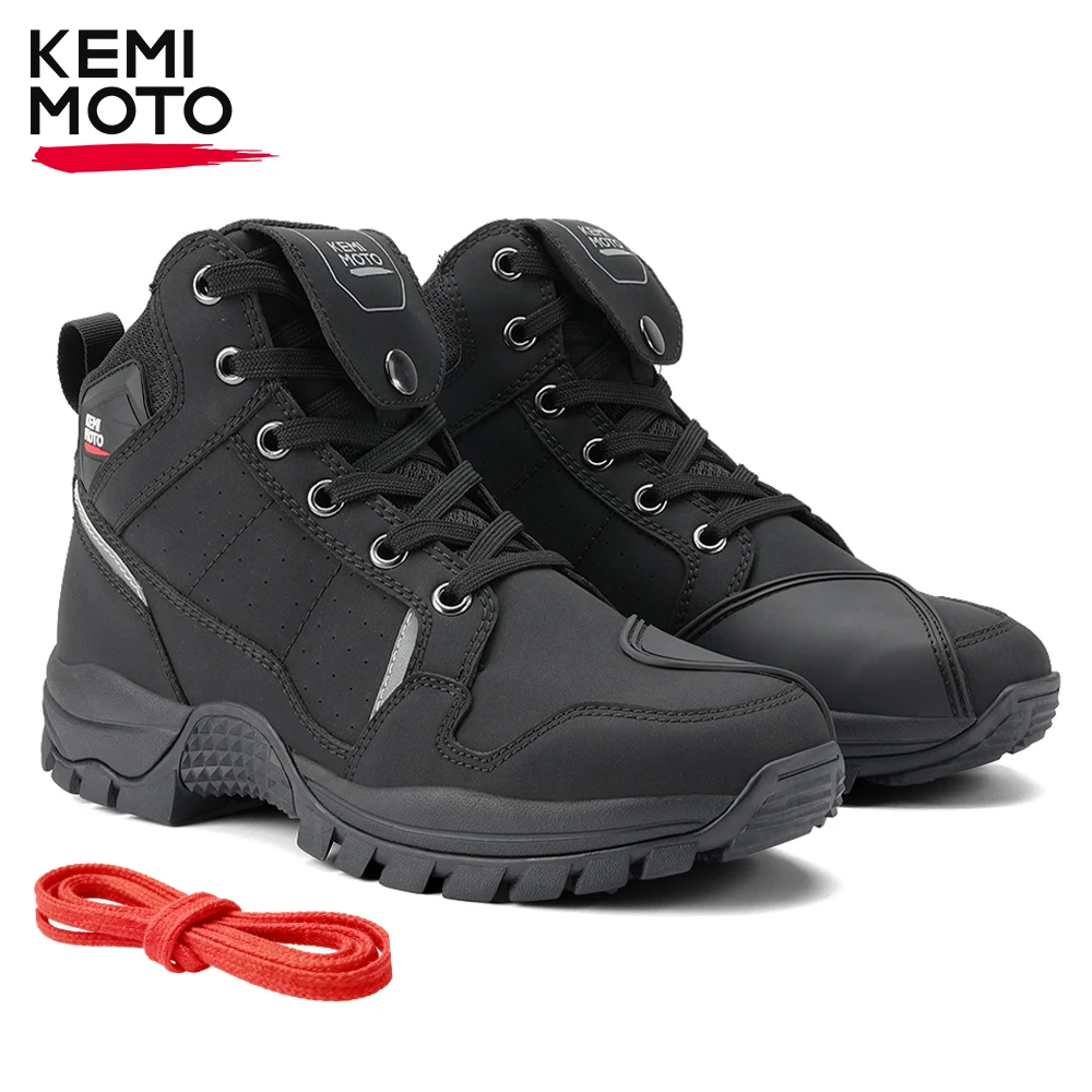 

Motorcycle Riding Ankle Shoes for Men Waterproof Breathable Soft Comfortable Lining Protection Anti-Slip Camping Outdoor Boots