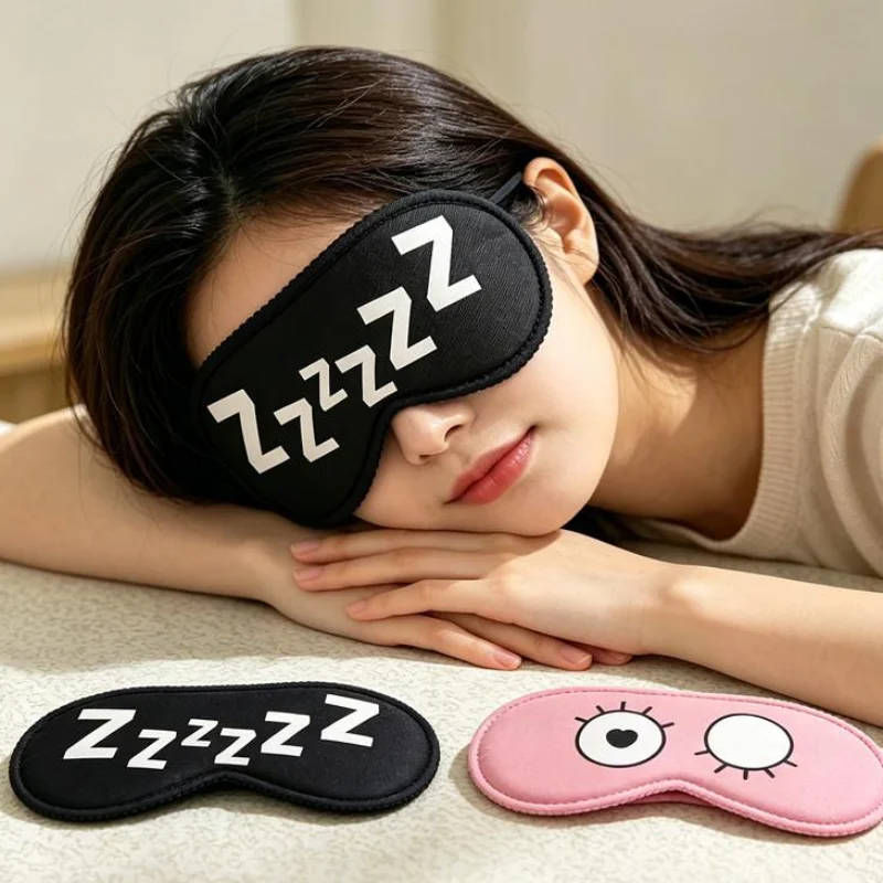 New Sleeping Cute Mask Cartoon Pattern Cover Sleeping Eyeshade Eye Comfort Blindfold Concave Light With Women Men Aid Eye Travel