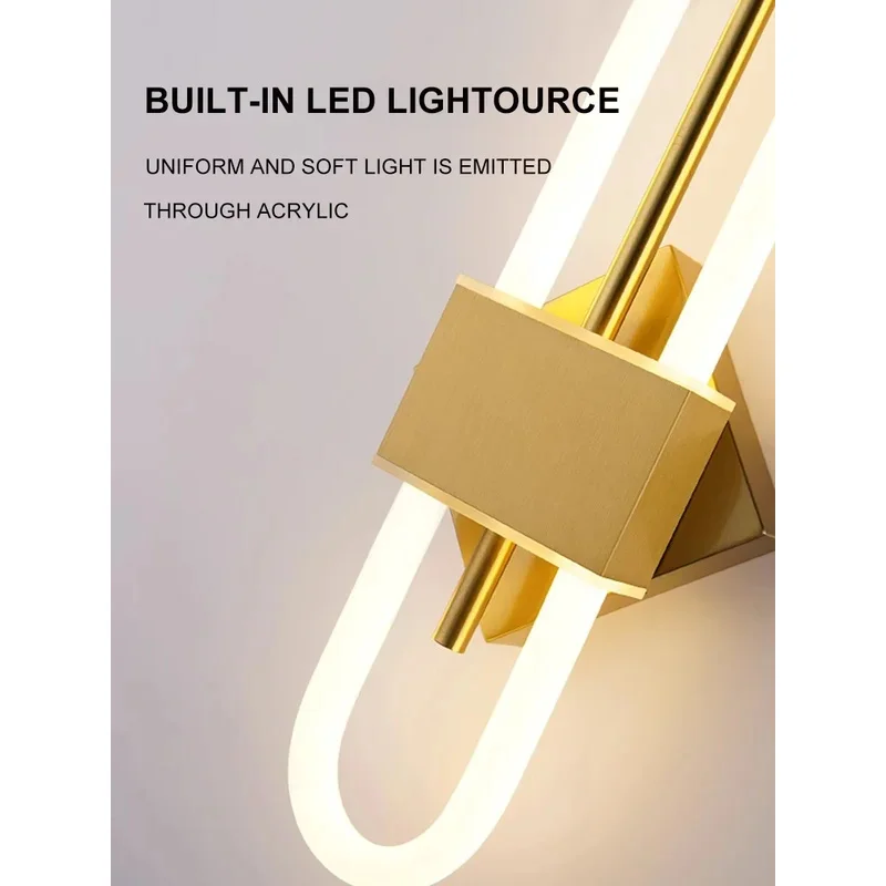 الحديثة الحد الأدنى وحدة إضاءة LED جداريّة مصباح ديكور المنزل الكتان شريط أضواء الجدار ل السرير الممر الممر بهو الجدار تركيبات