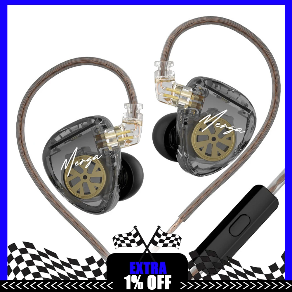 

KZ Merga Наушники Басовые наушники-вкладыши Мониторные наушники Спортивная HIFI-гарнитура с шумоподавлением