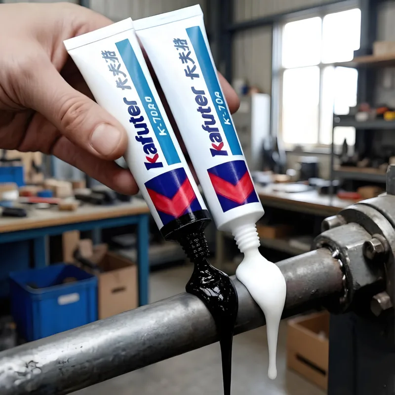 

Высококачественный промышленный силиконовый клей Kafuter K-704 704B RTV, 45 г, черный/белый, прозрачный силиконовый каучук