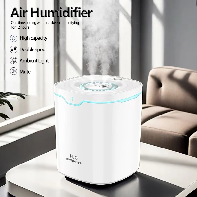 2000ML USB Air Humidifier Double Spray Port Essential Oil Aromatherapy Humificador Cool Mist Maker Fogger Purify for Home Office