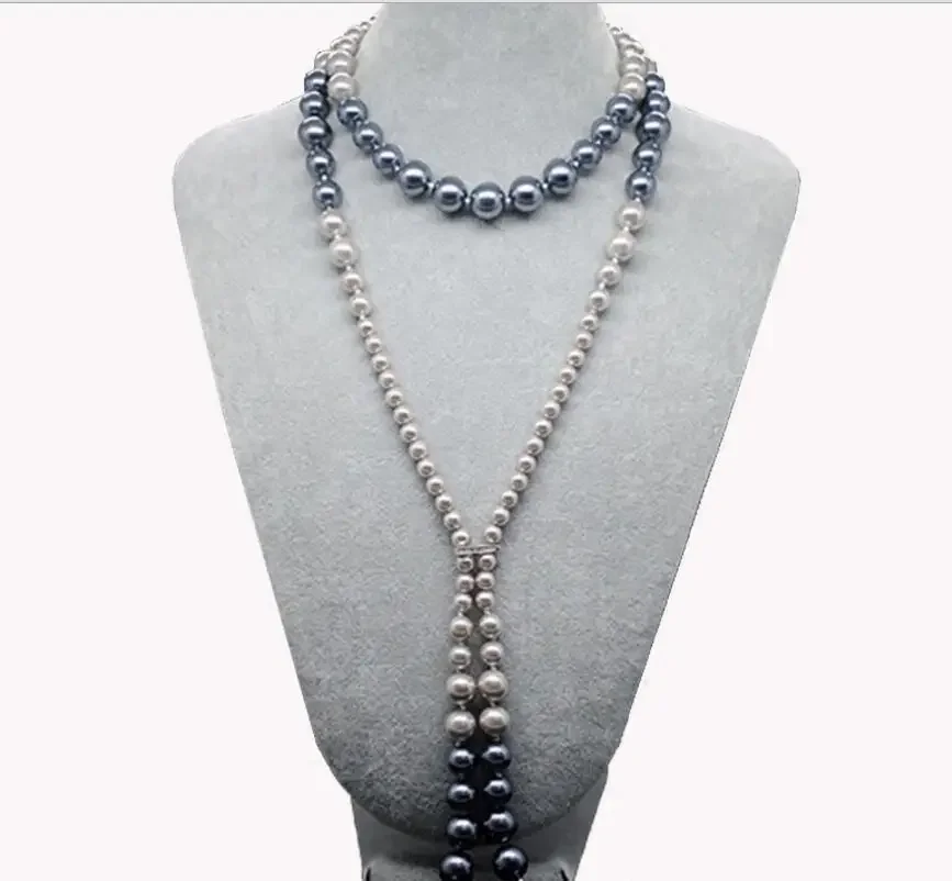 

Fine Jewelry Luxury Fine Jewelry accessory White color shell pearl long tassel sweater winter necklaces