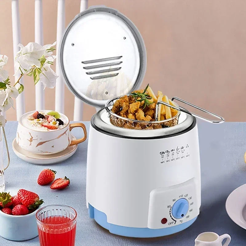 Smokeless Multifunctional 0.5L Mini Electric Oil Fryer Oven French Fries Chicken Frying Pot Grill Fried Fish Hotpot Machine EU