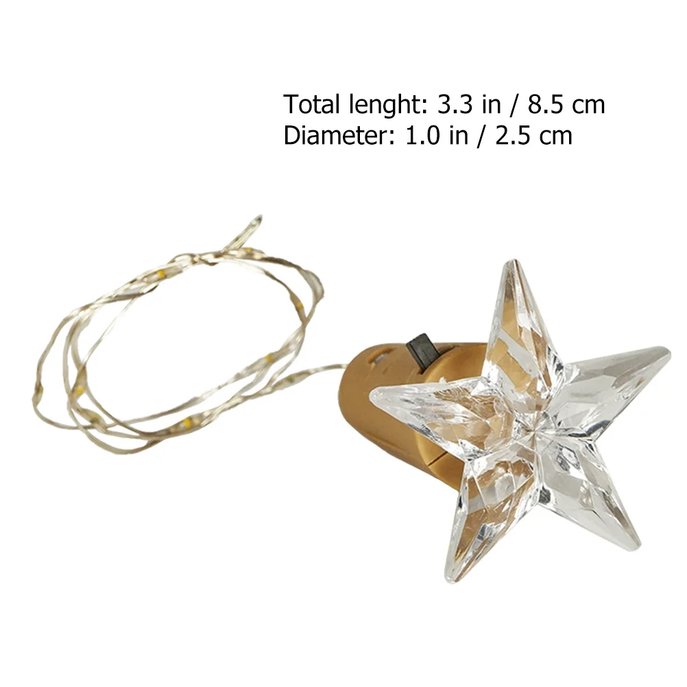 2pcs Bottle Cork Led Copper Wire Lights For Wine Beer Jar Operated Star-Shaped String Lights Party Wedding Christmas
