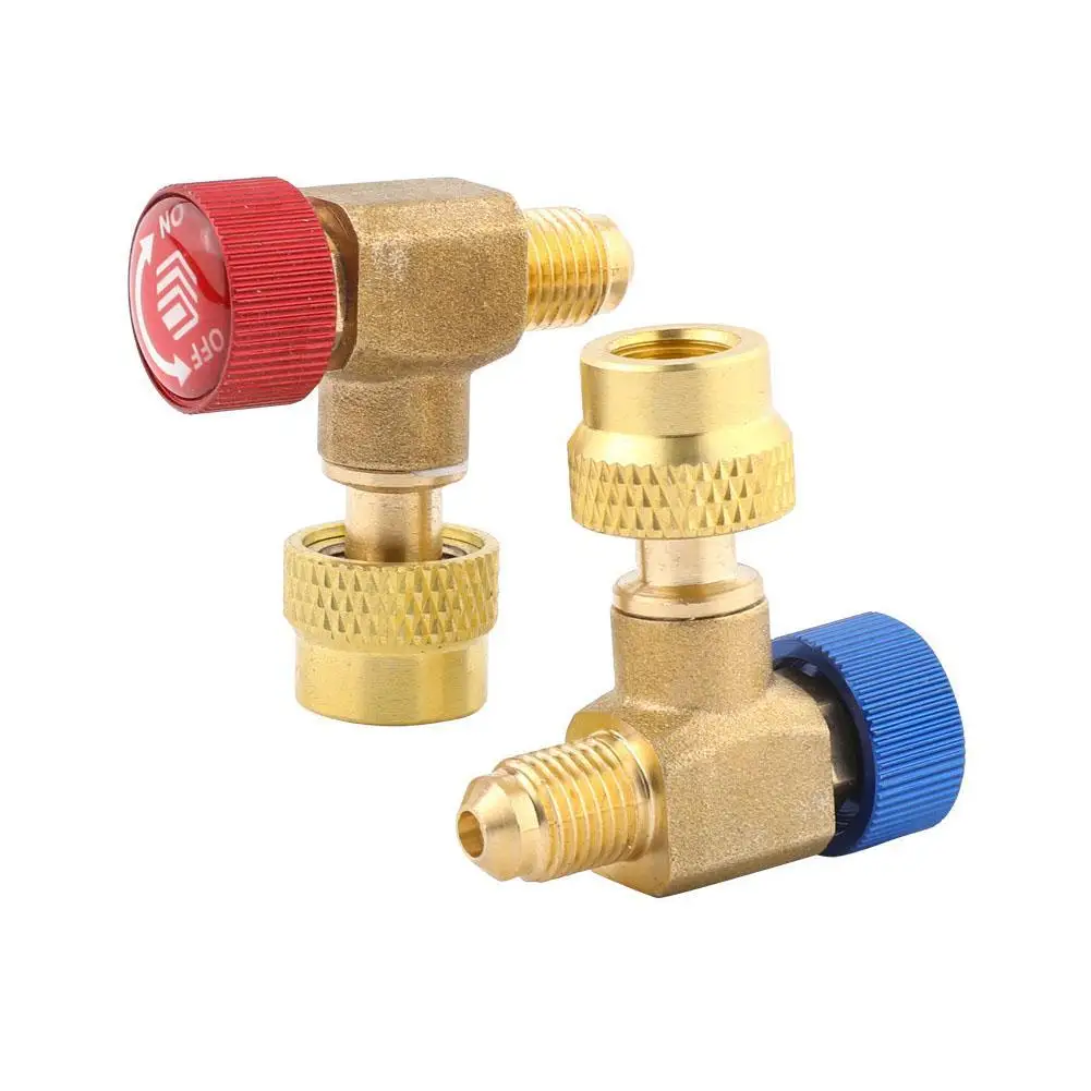 

1pcs Car Air Conditioning Safety Valve For R22,R32,R410 Add Fluorine Add Liquid Refrigeration Tools Adapter 90° Safety Valve