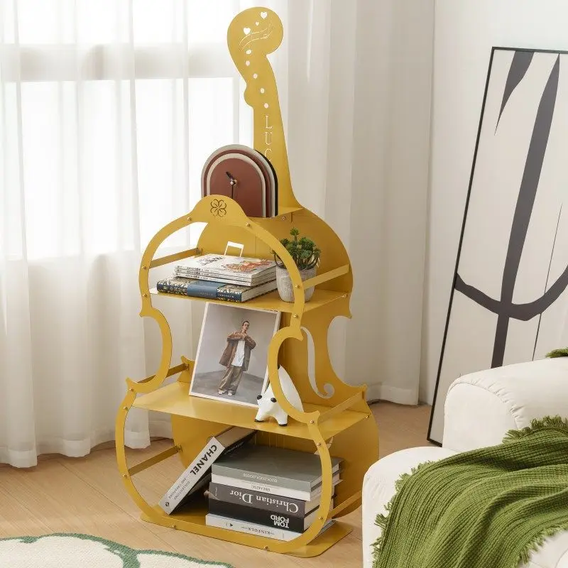 Cello rack light luxury wrought iron living room creative music note decorative rack cabinet
