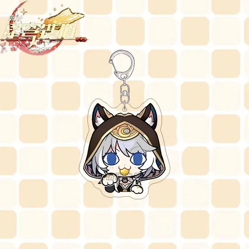 لعبة هونكاي: ستار السكك الحديدية سلاسل المفاتيح الاكريليك تأثيري أرقام هايسين تشفير Q نسخة قلادة حقيبة معلقة اكسسوارات مجوهرات هدايا