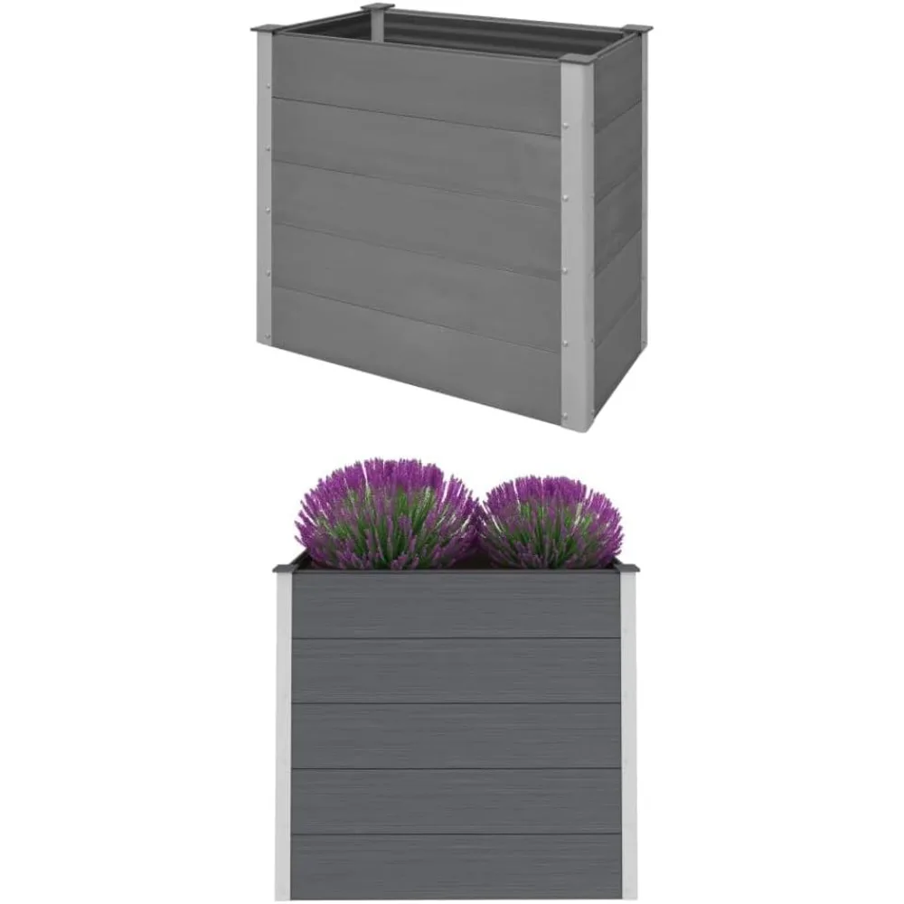 

Durable and Stylish Garden Raised Bed for DIY Planting, Weather-Resistant Wood-Plastic Composite, 39.4"x19.7"x35.8", Gray
