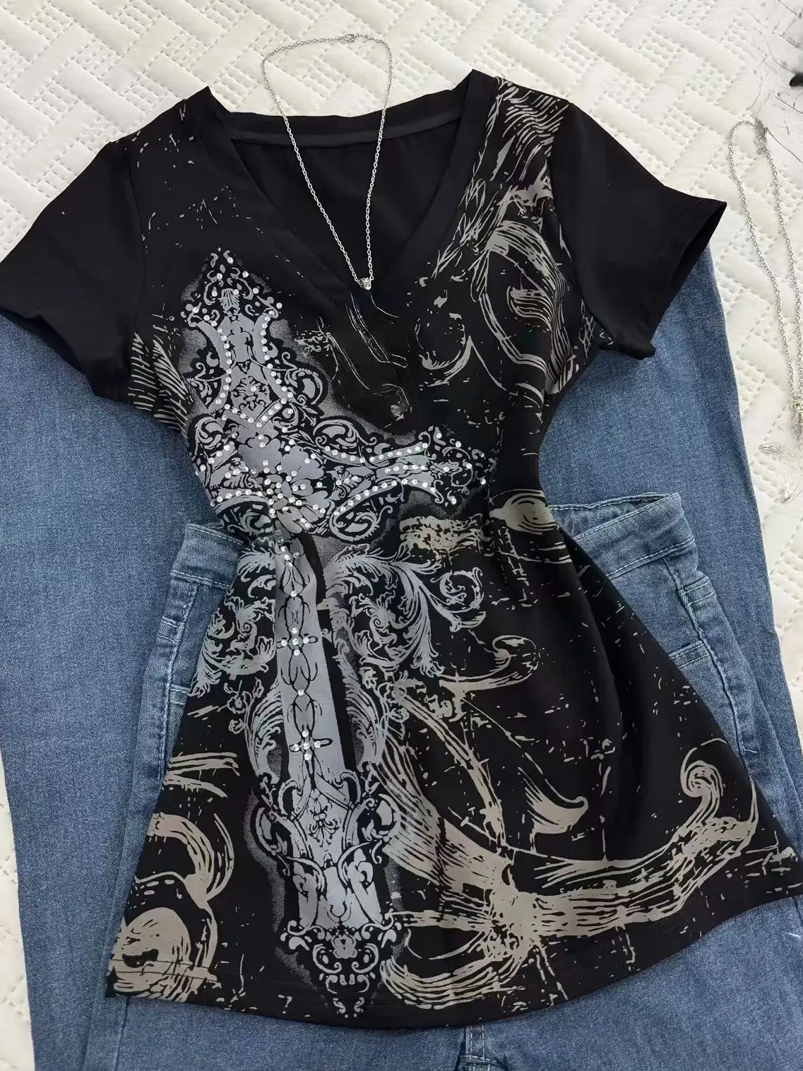 

Винтажные топы Subculture 2025 года, готическая уличная одежда, футболки в стиле Харадзюку, женские повседневные тонкие футболки с длинными рукавами и принтом, модная эстетичная футболка