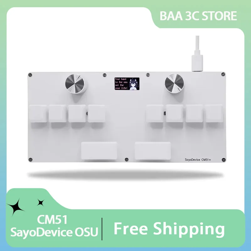 CM51 SayoDevice OSU Magnetic Switches Keyboard with Knob Custom DJ MAX Rapid Trigger Copy Paste Shotcut OUTEMU/Gateron Switch