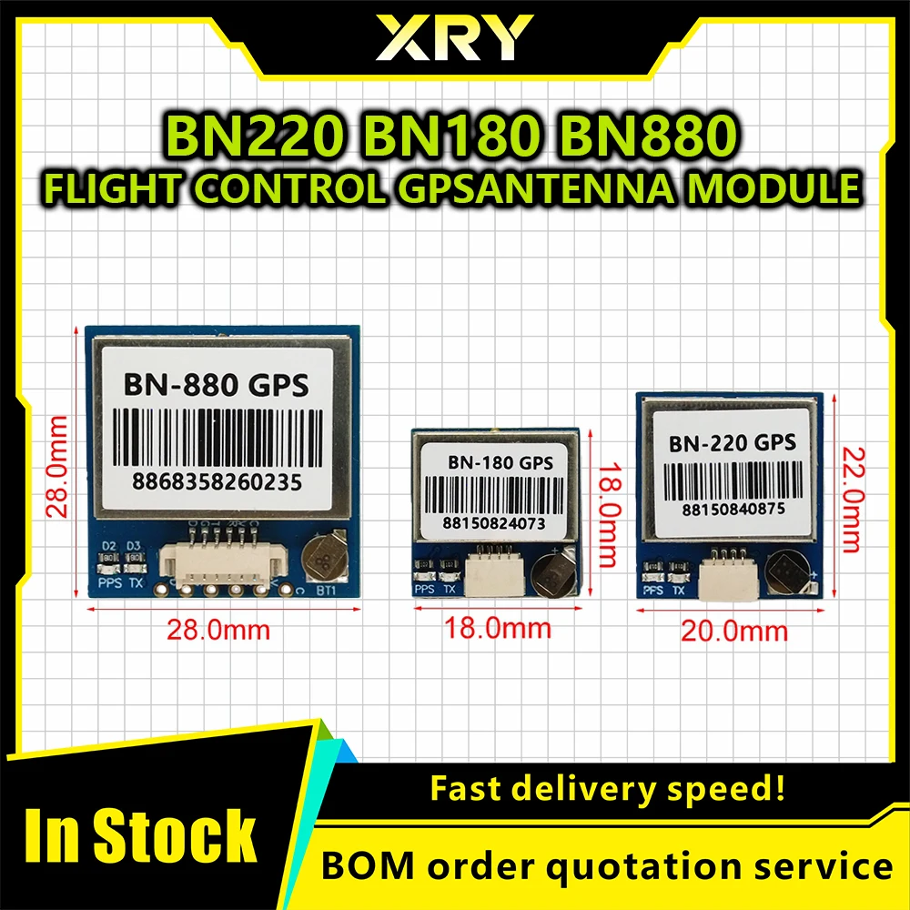 XRY BN180 BN220 BN-880 3.0V-5.0V  level GNSS Module GPS Dual GPS Module Antenna Built in FLASH BN-220 BN880  Fixed wing