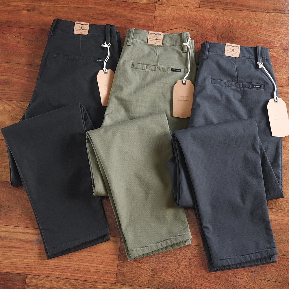 

2024 New Men's Casual Thiened Straight Leg Pants Elastic Outdoor Workwear Long Trousers Bla ey Urban Faion Cotton Pol...