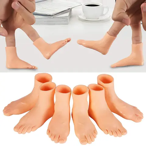 손가락 발 인형 작은 발 세트 재미를 위한 왼쪽 및 오른쪽 작은 발, 성인을 위한 작은 발 손가락 어린이 참신 장난감 파티 호의