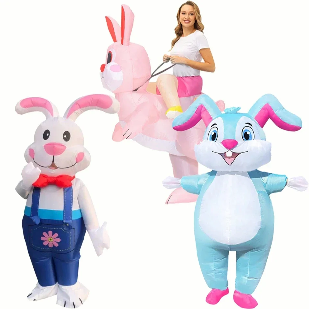 

Надувной костюм Пасхального кролика, аниме-талисман, костюм кролика для Хэллоуина, Рождества, косплея, вечеринок, для взрослых