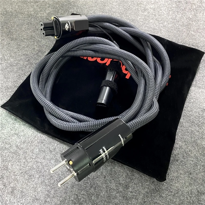 Hi-End Dragon High Current Low-Z / Noise-Dissipation 3-Pole AC Power Cable US & EU Schuko Plug HiFi Audio Line