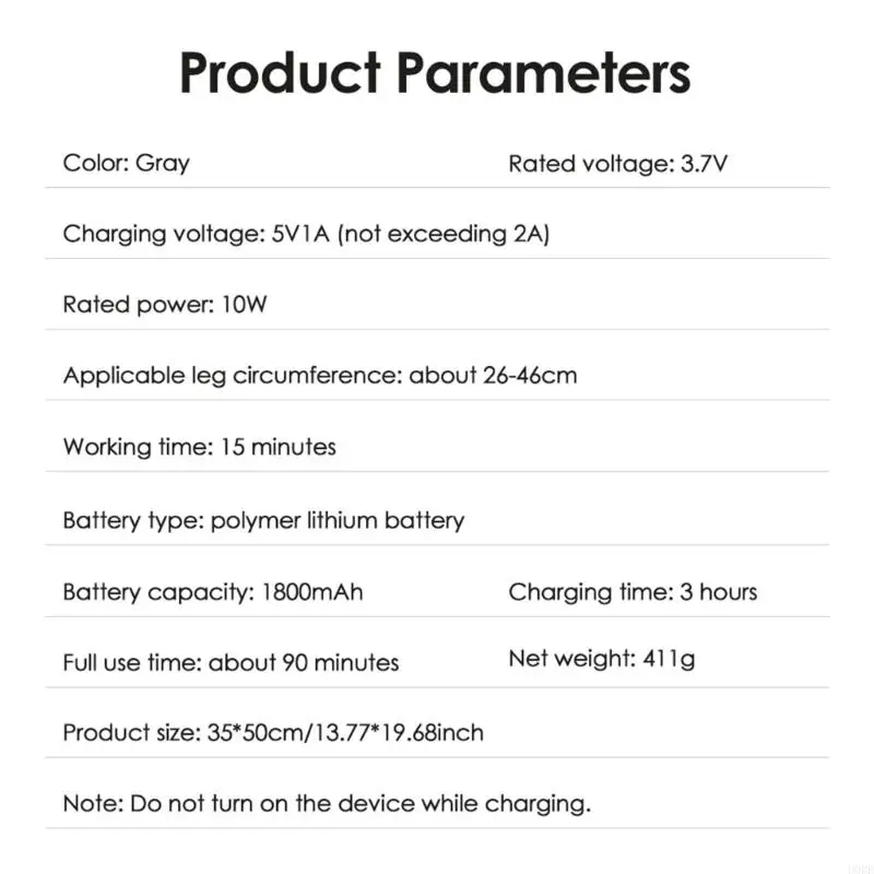 U0DE Electric Leg Massager Charging Calf Air Compression Massager Three Massage Modes Thigh And Knee 360° All-Round