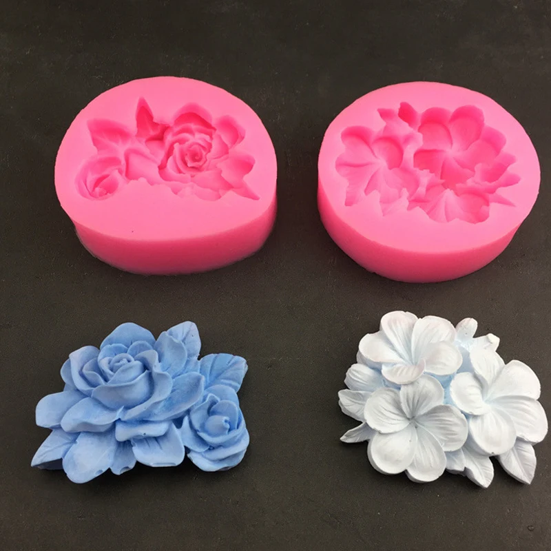 Silicone Molds Rose Handmade Soap Silicone Mould, Gardenia Flower Craft Molds DIY Handmade Soap Molds - Soap Making Supplies