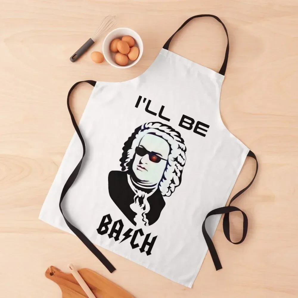 

I'LL BE BACH Apron Korean with pockets Chef jacket men Womens Dresses Apron