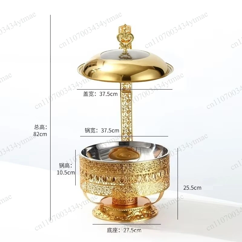 Gold High Side Chafing Dish Luxury Hanging Buffet Food Warmer Container Hotel Restaurant Catering