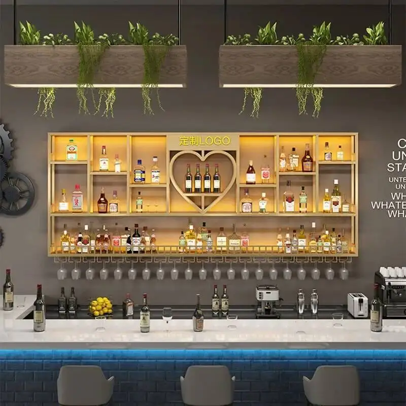 Подвесной угловой бар, винные шкафы для хранения спиртного салона, современная полка для вина для бутылок, ресторан для напитков, витрина Barra De Vino