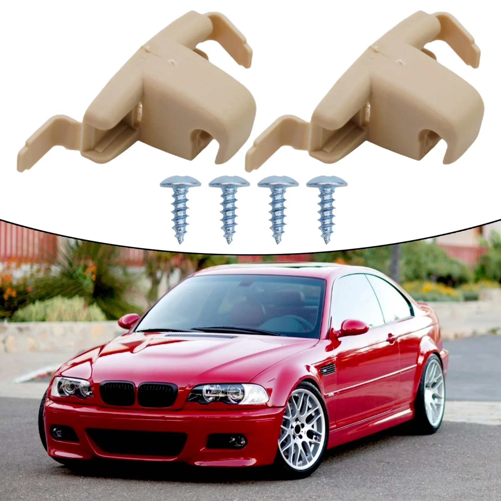 

2pc Sun Visor Clip Clip Holder Bracket Mount Sun Visor Clip For BMW 3 5 7 Series E46 E38 E39 E53 Replace Car Accessories