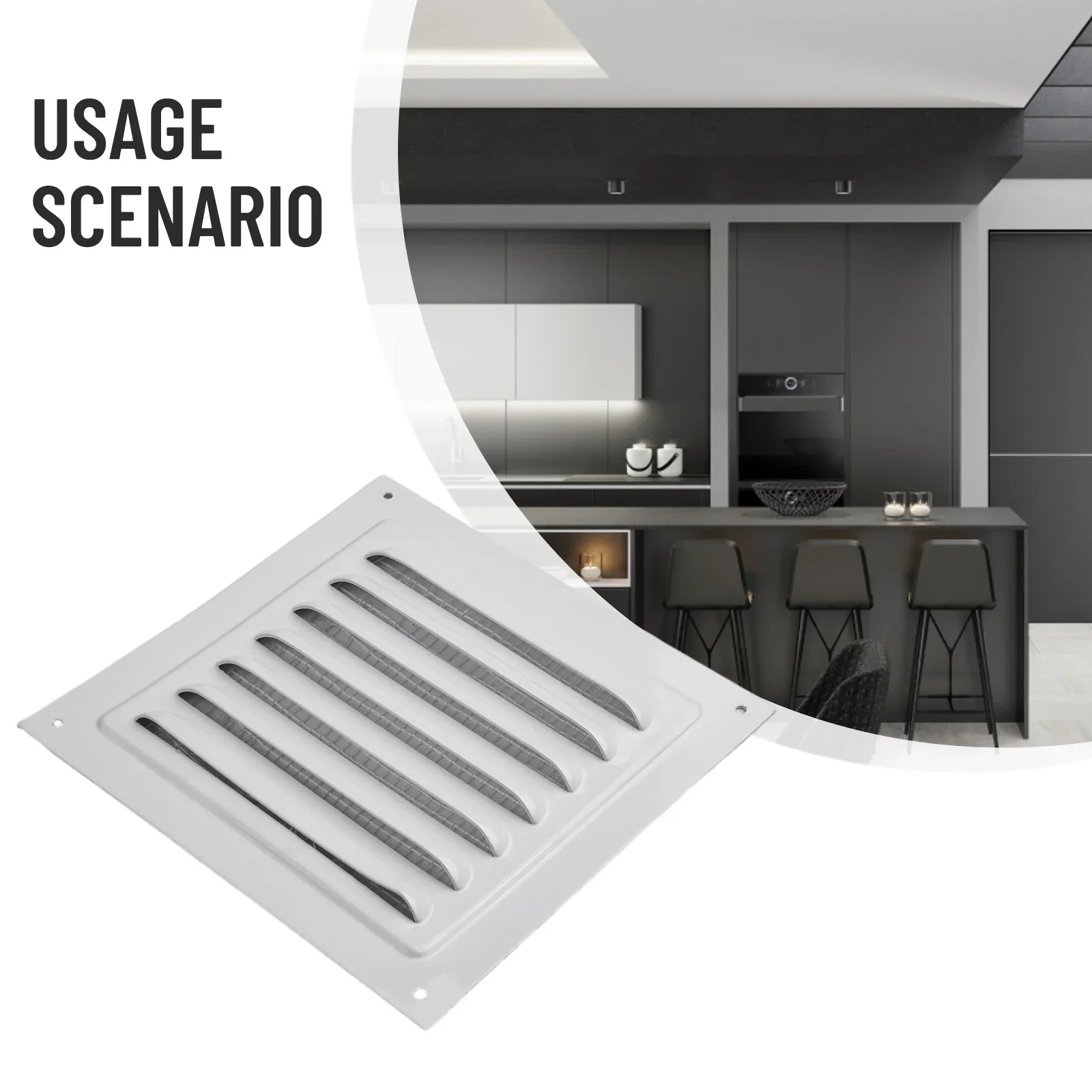 

150/200/250/300mm Louver Air Vent Grille Ventilation Cover Metal White Wall Grilles Duct Heating Cooling / Vents Plate Insect Sc