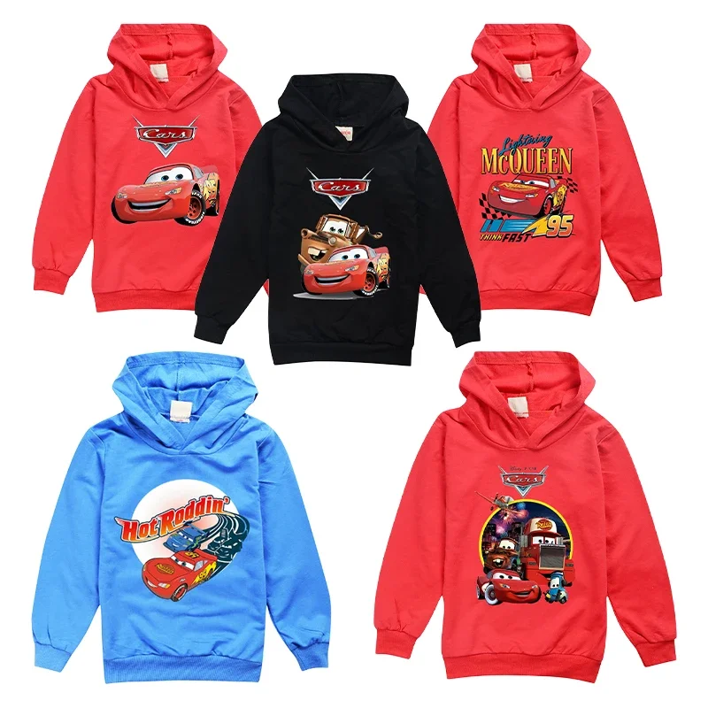 

Lightning McQueen Boys Thin Hoodie Cars Disney Movie Cartoon Print Child's Pullover Long Sleeve Casual Autumn Spring Sweatshirts