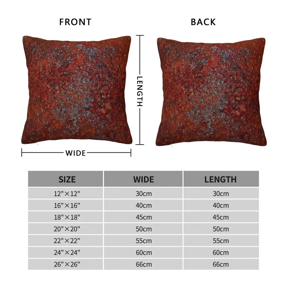 Heavy Rust Square Pillowcase Polyester Linen Velvet Creative Zip Decorative Throw Pillow Case Home Cushion Case