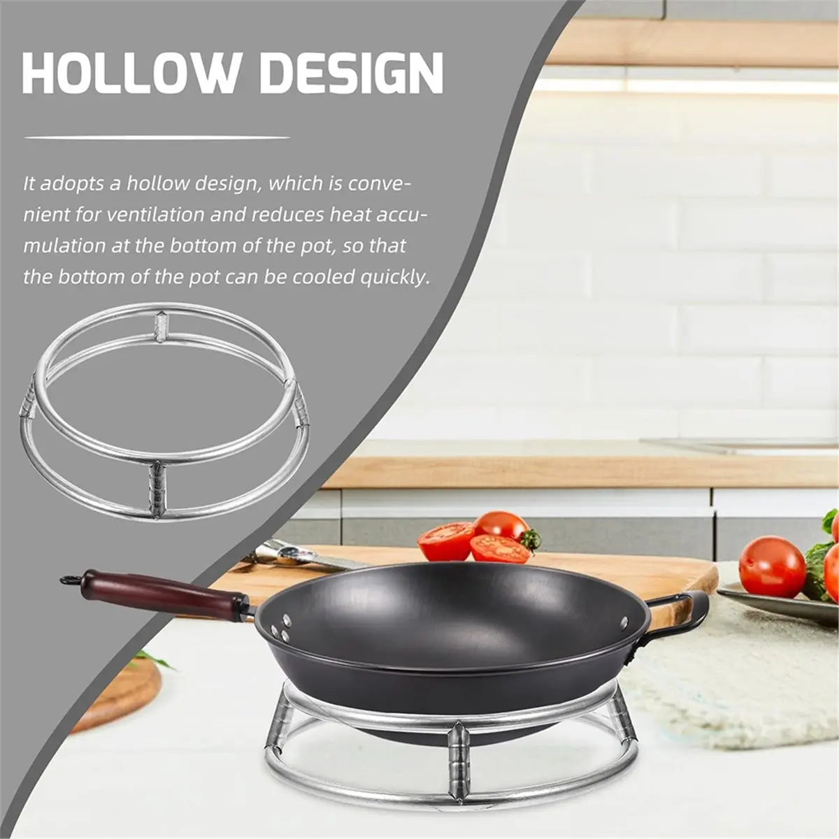 Stainless Steel Pot Rack Heat-Proof Stove Stand Double-Ring Wok Holder Heavy-Duty Load Support