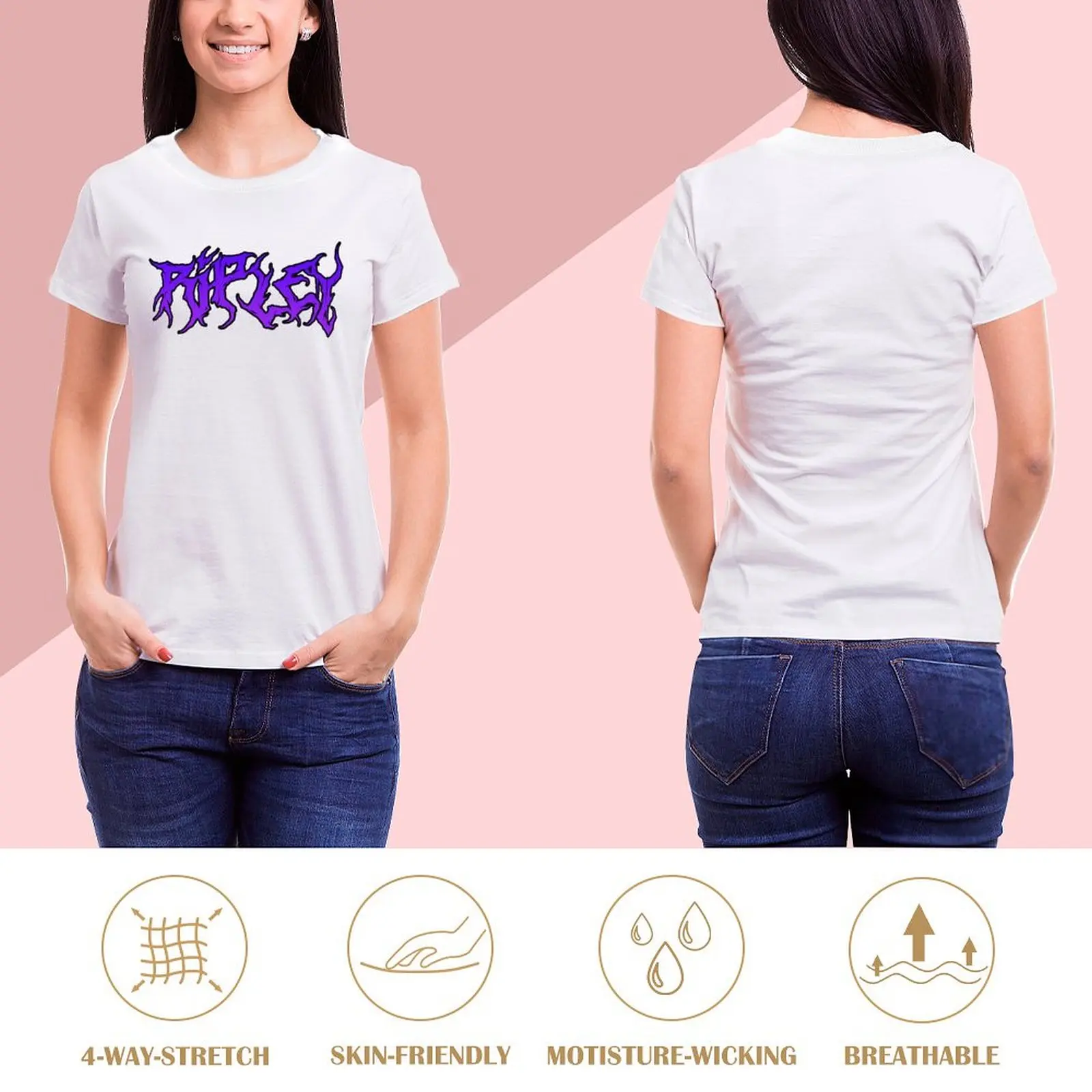 Camiseta Purple Death Metal Ripley, camisetas, top de verano, ropa para mujer