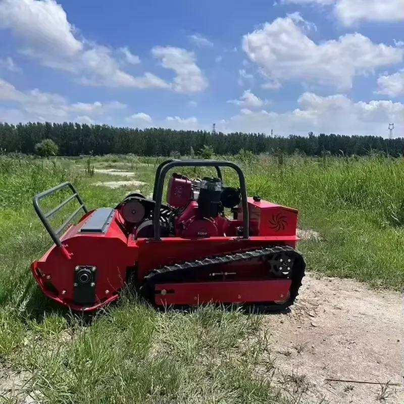 Remote Controlled Diesel Tracked Mulcher Multifunction Made in China Grass Cordless Electric Lawn Mower With Battery