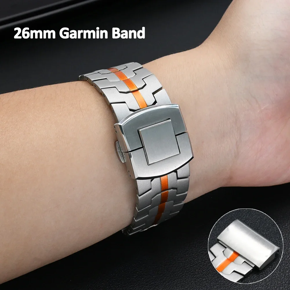 

26mm Titanium Band for Garmin Fenix 8 51mm Enduro 3/2 Men Bracelet for Garmin Descent Mk3i 51mm Tactix 7 AMOLED Quick Fit Strap