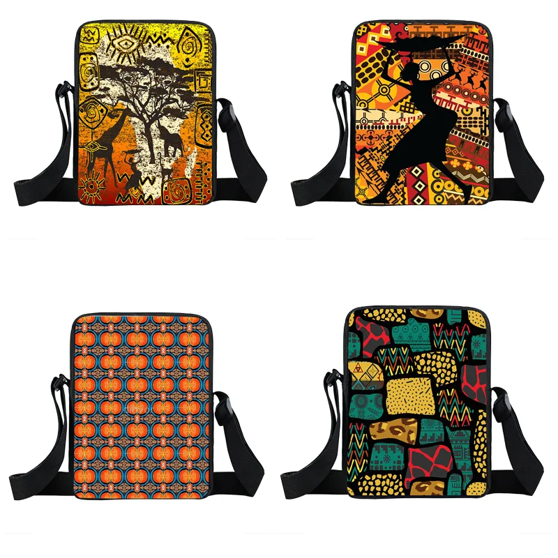 

African Women Style Crossbody Bag Canvas Shoulder Bags Student Bookbag Women Woman Traditional Messenger Bag