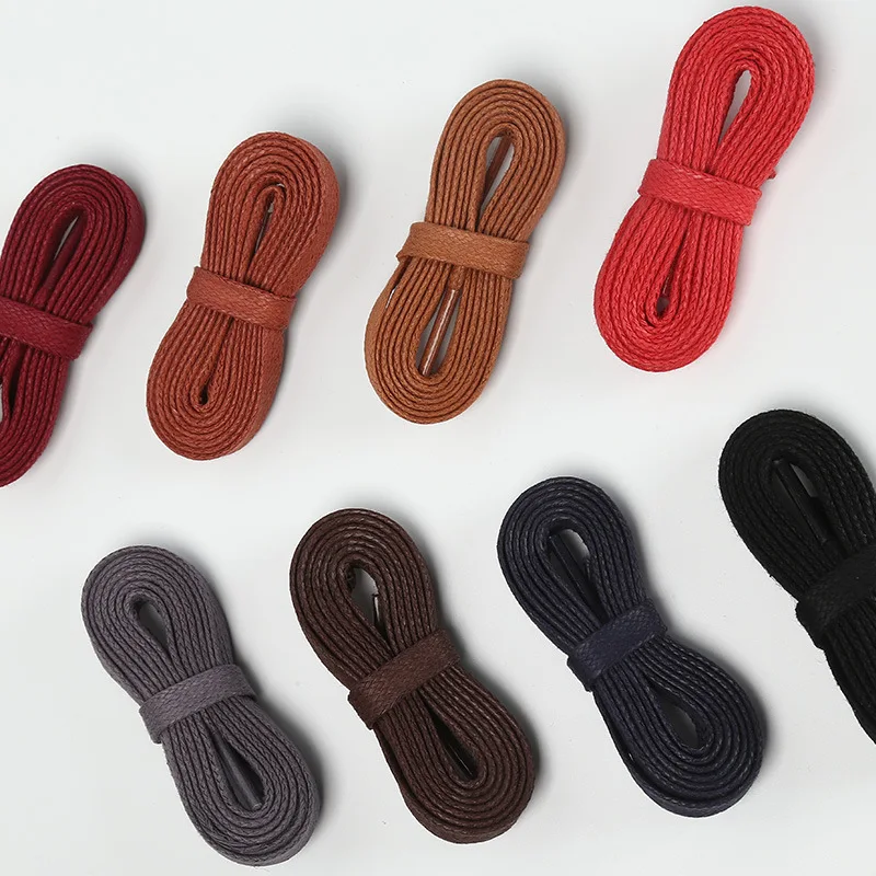 Neue flache, gewachste Baumwoll-Schnürsenkel, unisex, für Stiefel, Freizeitschuhe, Sneaker, Lederschnürsenkel, wasserdicht, für Schuhe und Stiefel – Detail 3