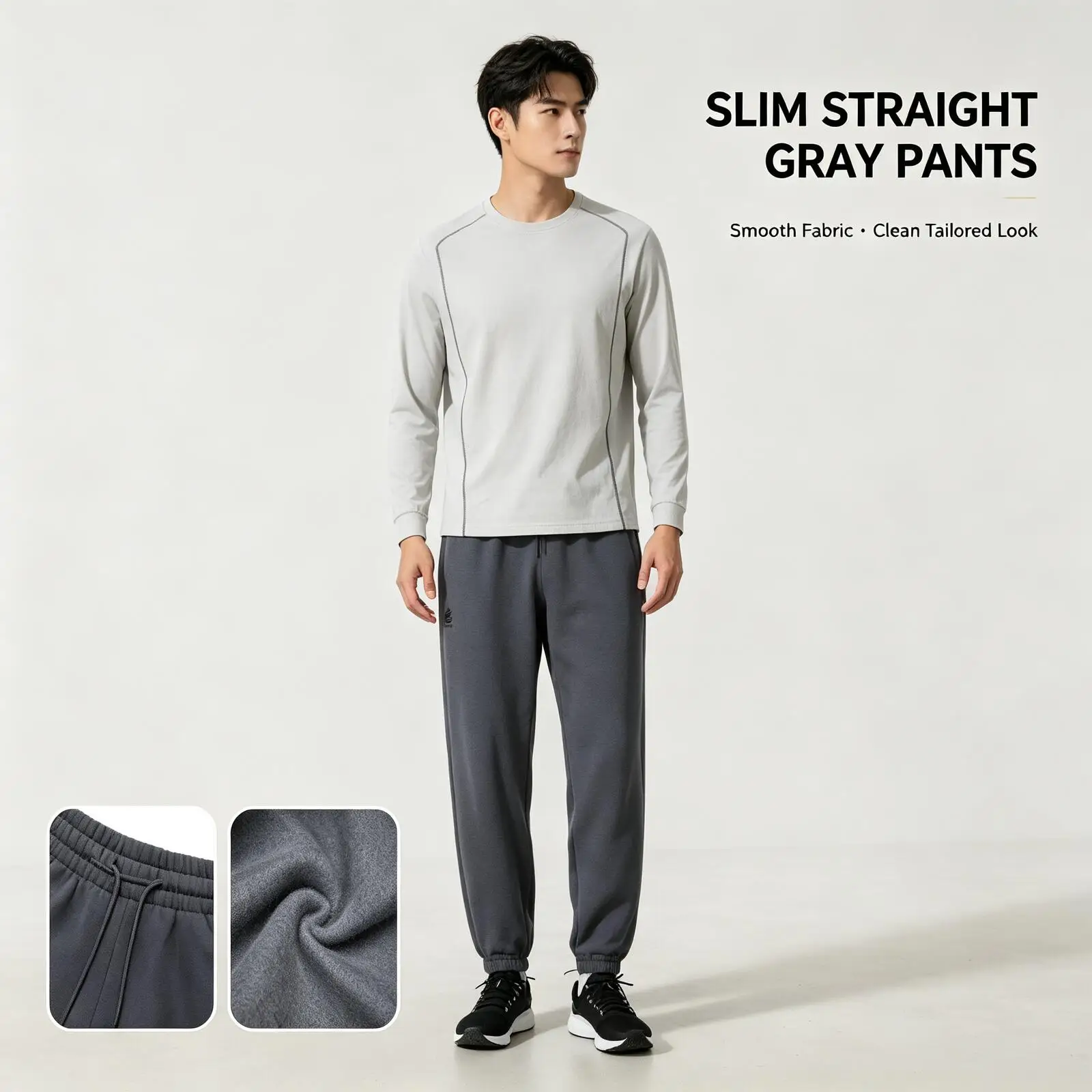 Under Armour Gray Slim Straight Pants for Women Men Smooth Fabric Casual Trousers Versatile Business Daily Wear 1387097-025