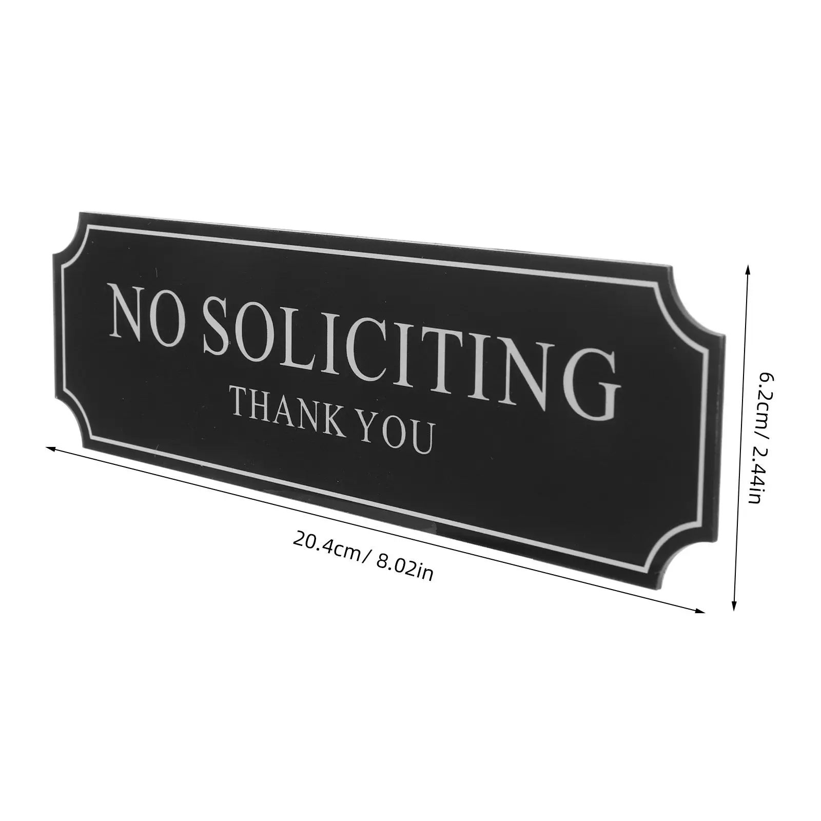 No Soliciting Sign Acrylic Self Adhesive Easy Apply for Front Door No Solicitation Sticker Home Office Store Sign