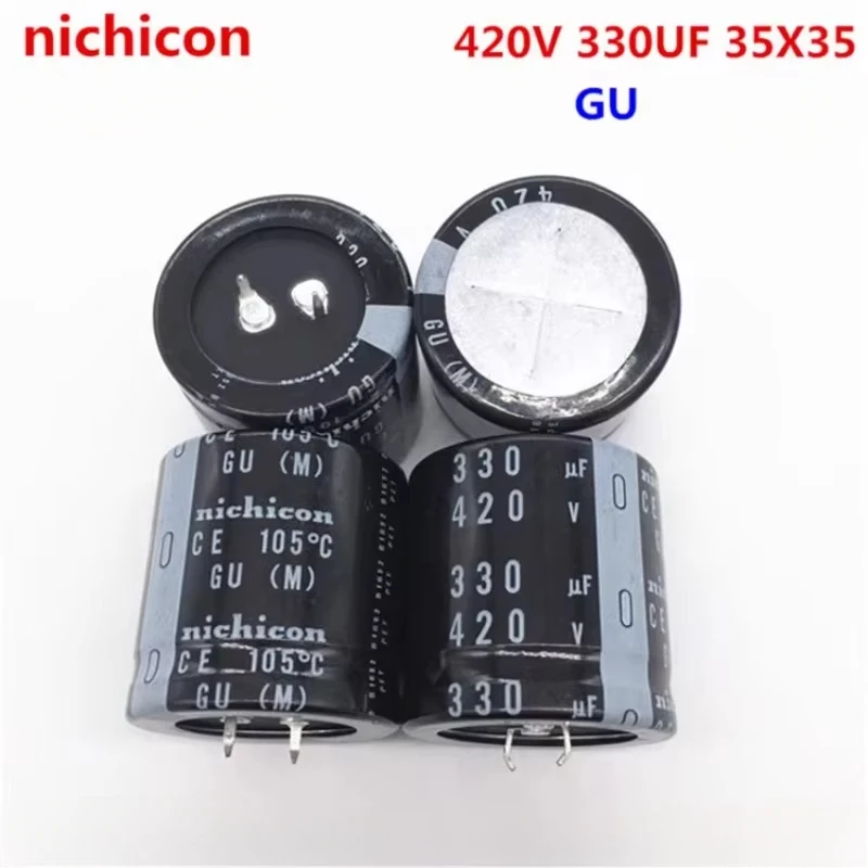

2PCS/10PCS Nichicon GU 35x35mm 420V330uF Snap-in PSU Electrolytic Capacitor