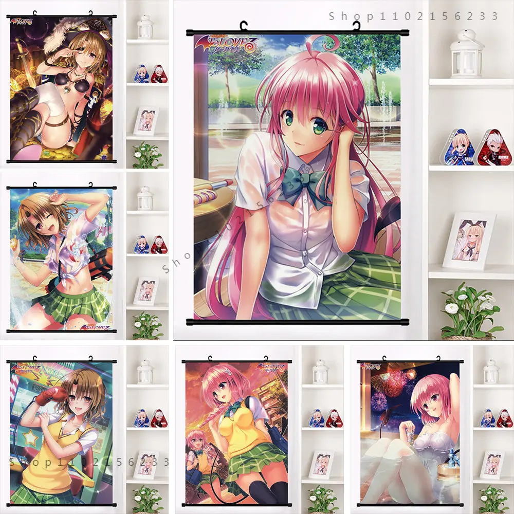 Scroll To LOVE Ru Eve Poster Canvas Yuuki Mikan Hanging Darkness Kotegawa Painting Print Wall Art Yui Momo Picture Home Decor