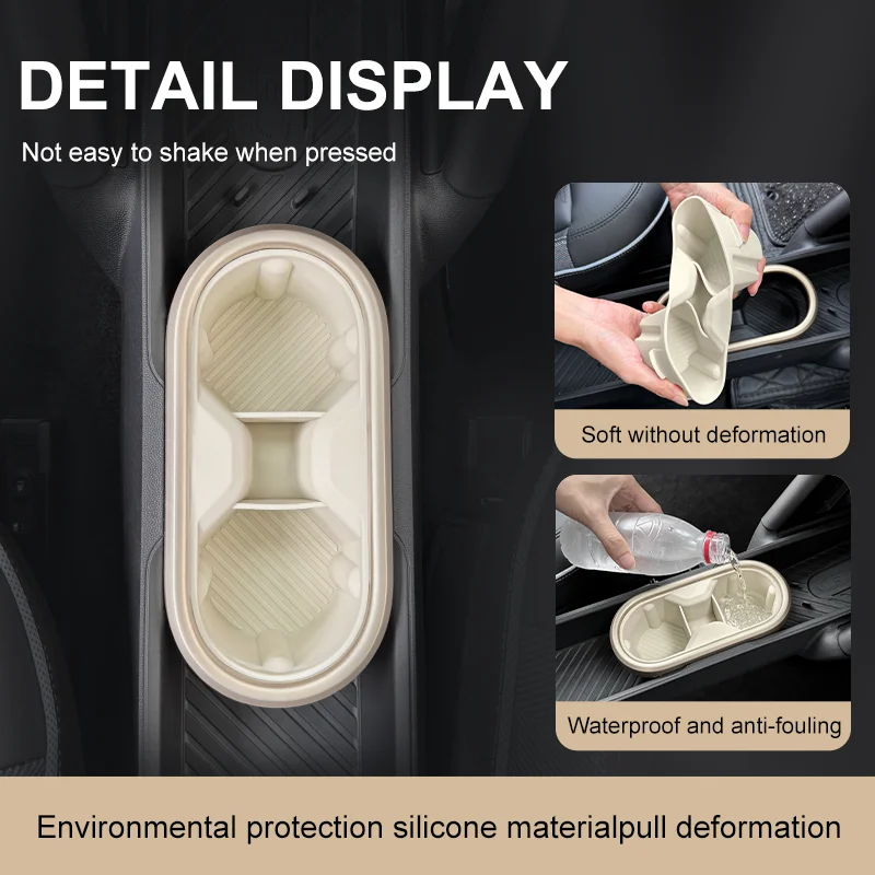 Car Water Cup Holder For Mini Cooper E/SE J01 EV Aceman J05 Center Console Silicone Organizer Insert Storage Box Car Accessories