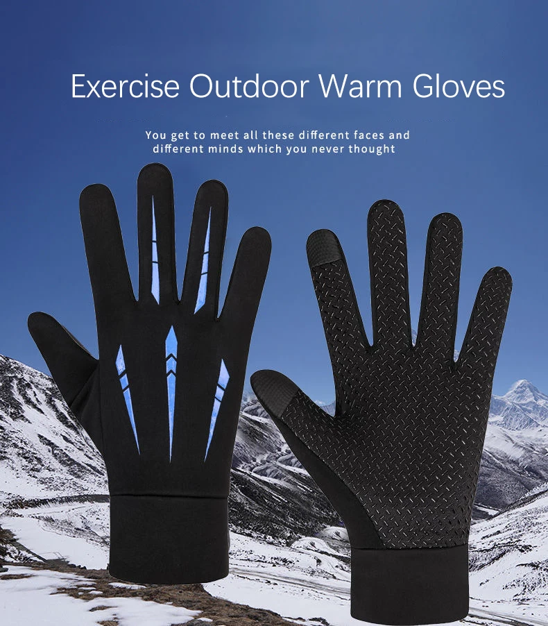 Winter-Fahrradhandschuhe für Herren, Motorrad, Wandern, Touchscreen-Handschuhe, rutschfest, wasserabweisend, winddicht, Outdoor-Thermohandschuhe – Detail 1