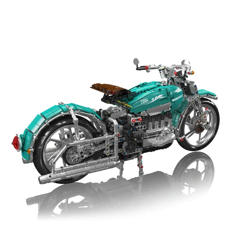 MOULD KING American Style Cruiser Motorcycle Building Blocks 23004 Model 1971PCS Construction Toy for Adults